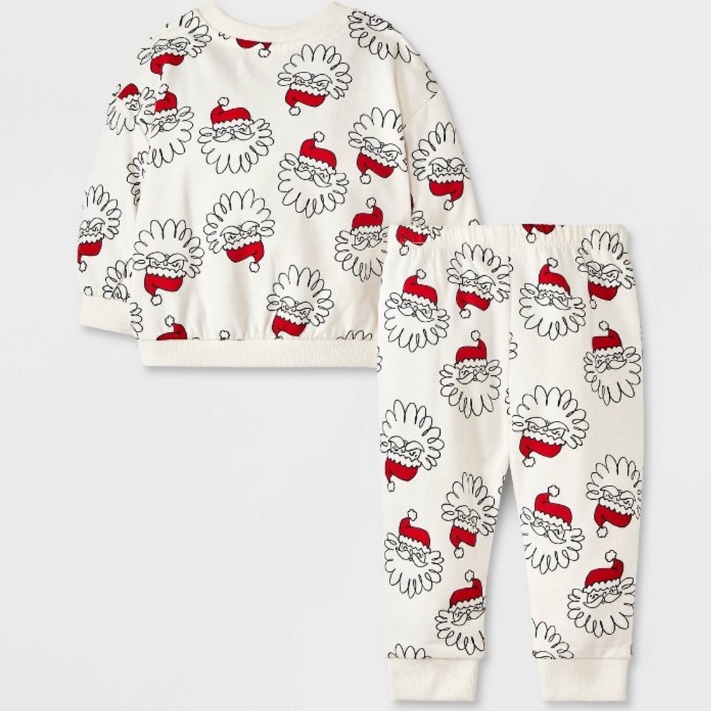Cat & Jack Christmas Santa Fleece Sweatshirt & Jogger Pants Set